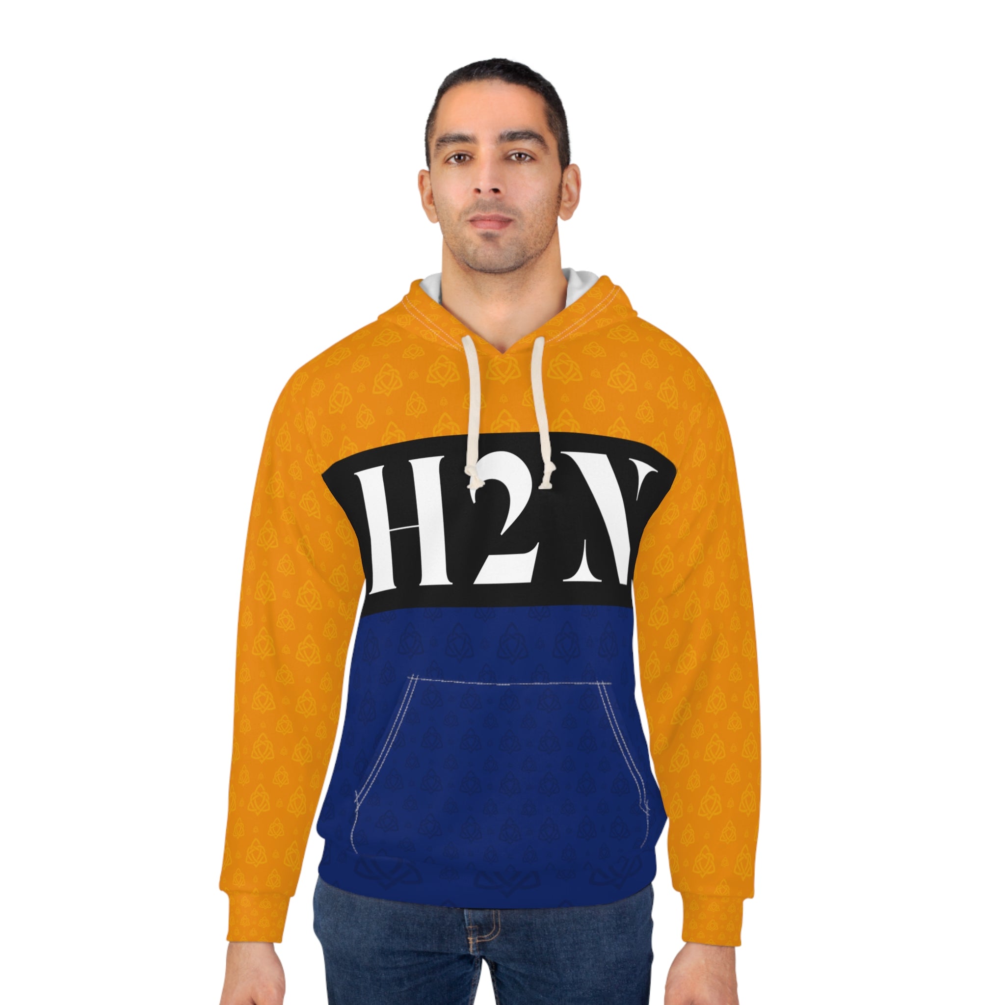 Yellow And Blue Pullover Hoodie