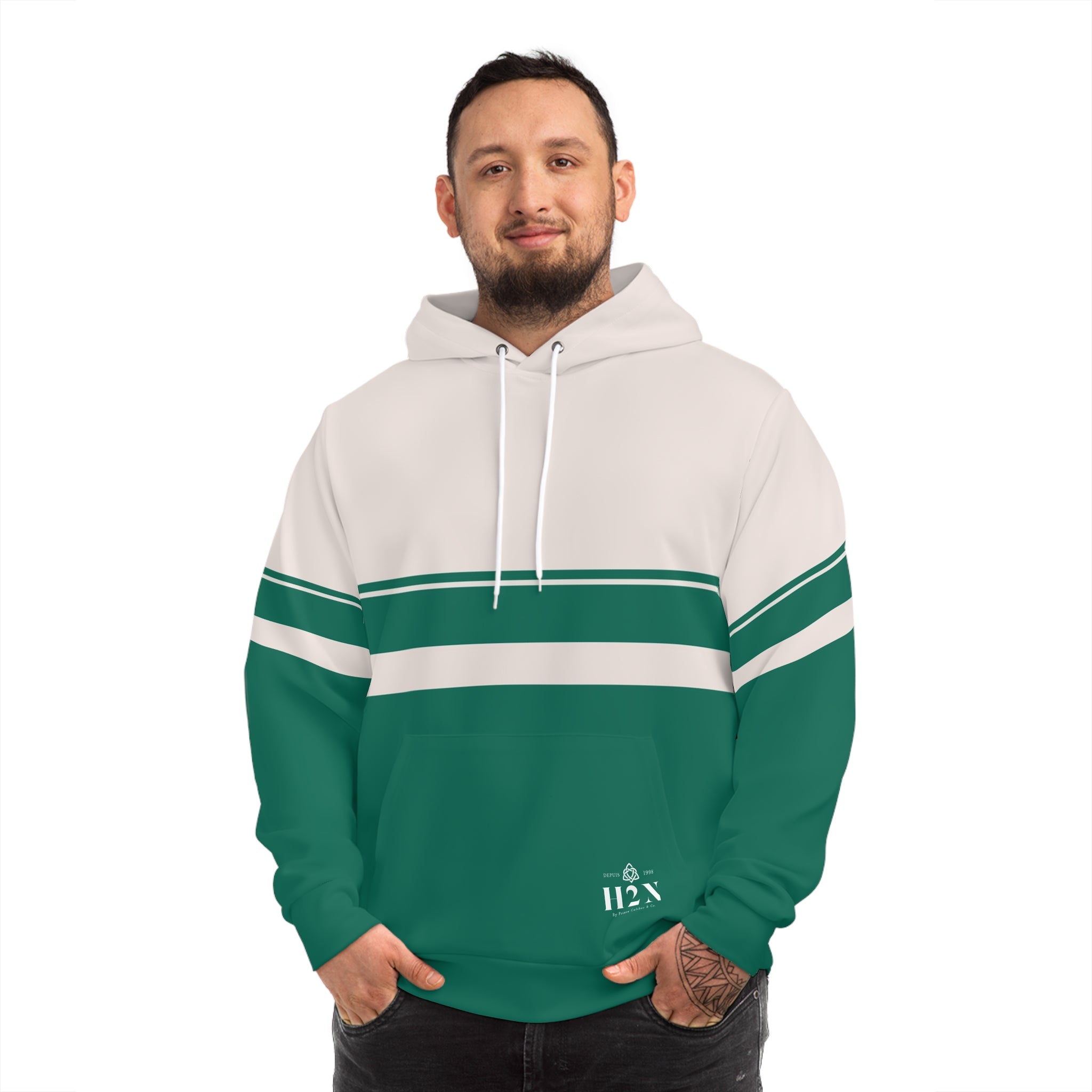 Beige and Green Fashion Hoodie