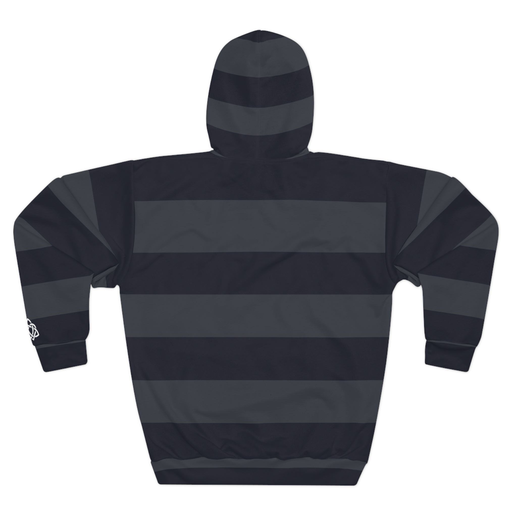 H2N Grey striped Unisex Pullover Hoodie