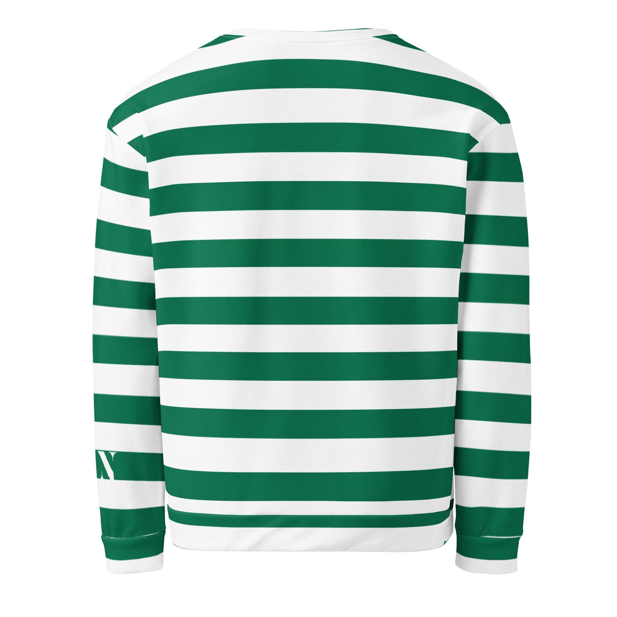 Green White Striped Sweatshirt