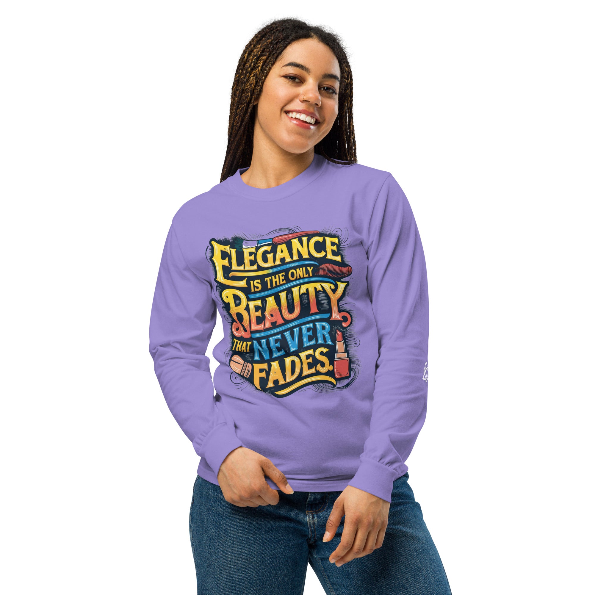 Elegance is the only beauty that never fades heavyweight long-sleeve shirt